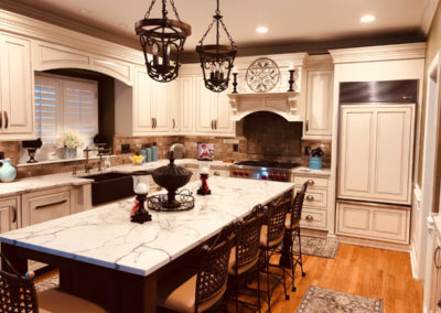 New remodeled kitchen with upgrades including custom woodwork and granite counter tops in Chester County, PA