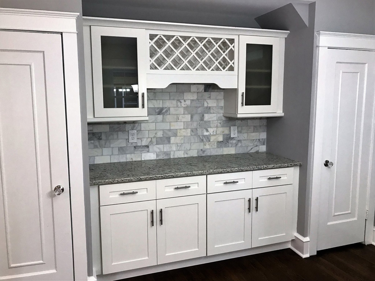 Remodeled kitchen and custom cabinets for additional storage